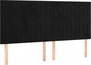 vidaXL vidaXL Łóżko kontynentalne z materacem, czarne, 160x200 cm, aksamit 6