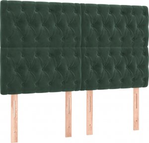 vidaXL vidaXL Łóżko kontynentalne z materacem, ciemnozielone, 160x200 cm 6