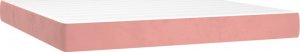 vidaXL vidaXL Łóżko kontynentalne z materacem, różowe, 160x200 cm, aksamit 5