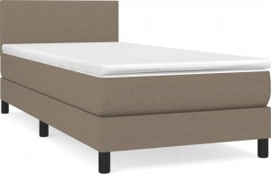 vidaXL vidaXL Łóżko kontynentalne z materacem, taupe, tkanina, 80x200 cm 2