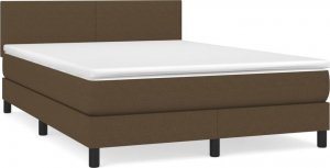 vidaXL vidaXL Łóżko kontynentalne z materacem, brązowe, tkanina, 140x190 cm 2