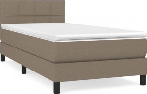 vidaXL vidaXL Łóżko kontynentalne z materacem, taupe, tkanina, 80x200 cm 2