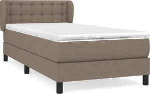 vidaXL vidaXL Łóżko kontynentalne z materacem, taupe, tkanina, 80x200 cm 2