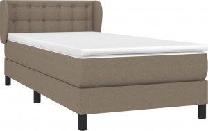 vidaXL vidaXL Łóżko kontynentalne z materacem, taupe, tkanina, 80x200 cm 3
