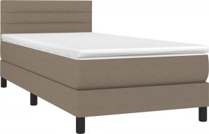 vidaXL vidaXL Łóżko kontynentalne z materacem, taupe, tkanina, 80x200 cm 3