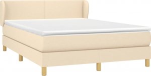 vidaXL vidaXL Łóżko kontynentalne z materacem, kremowe, tkanina, 140x190 cm 3