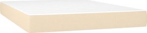 vidaXL vidaXL Łóżko kontynentalne z materacem, kremowe, tkanina, 140x190 cm 5