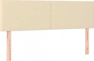 vidaXL vidaXL Łóżko kontynentalne z materacem, kremowe, tkanina, 140x190 cm 6