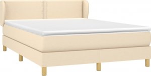 vidaXL vidaXL Łóżko kontynentalne z materacem, kremowe, tkanina, 140x190 cm 3