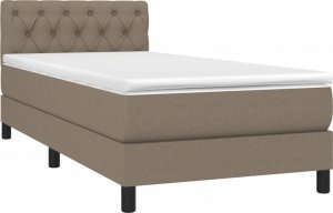 vidaXL vidaXL Łóżko kontynentalne z materacem, taupe, tkanina, 80x200 cm 3