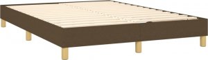 vidaXL vidaXL Łóżko kontynentalne z materacem, brązowe, tkanina, 140x190 cm 4