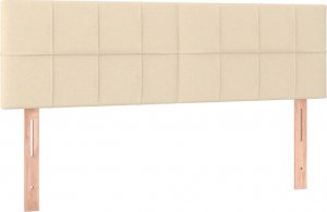 vidaXL Łóżko kontynentalne z materacem, kremowe, tkanina, 140x190 cm 6