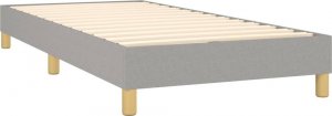 vidaXL Łóżko kontynentalne z materacem, jasnoszare, tkanina, 90x200 cm 4