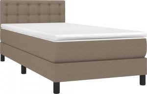 vidaXL vidaXL Łóżko kontynentalne z materacem, taupe, tkanina, 80x200 cm 3