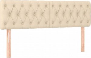 vidaXL vidaXL Łóżko kontynentalne z materacem, kremowe, tkanina, 140x190 cm 6