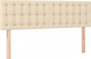 vidaXL vidaXL Łóżko kontynentalne z materacem, kremowe, tkanina, 140x190 cm 6