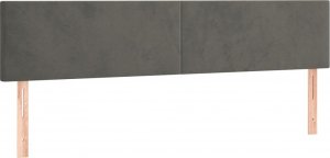 vidaXL vidaXL Łóżko kontynentalne z materacem, ciemnoszare, 160x200cm aksamit 6