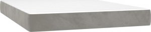 vidaXL vidaXL Łóżko kontynentalne z materacem, jasnoszare, aksamit, 140x190cm 5