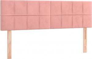 vidaXL vidaXL Łóżko kontynentalne z materacem, różowe, 140x200 cm, aksamit 6