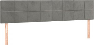 vidaXL vidaXL Łóżko kontynentalne z materacem, jasnoszare, 180x200cm, aksamit 6