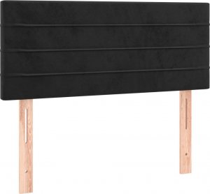 vidaXL vidaXL Łóżko kontynentalne z materacem, czarne, aksamit 90x200 cm 6