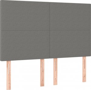 vidaXL vidaXL Łóżko kontynentalne z materacem, ciemnoszara tkanina 140x190 cm 6