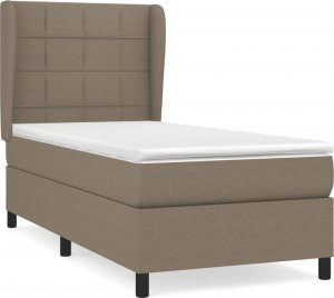 vidaXL vidaXL Łóżko kontynentalne z materacem, taupe, tkanina, 100x200 cm 2