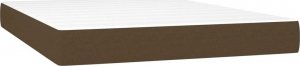 vidaXL vidaXL Łóżko kontynentalne z materacem, brązowe, tkanina, 140x200 cm 5