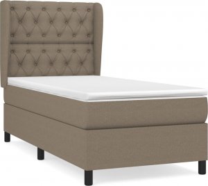 vidaXL vidaXL Łóżko kontynentalne z materacem, taupe, tkanina, 80x200 cm 2