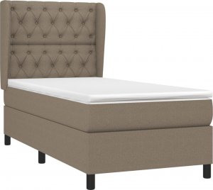 vidaXL vidaXL Łóżko kontynentalne z materacem, taupe, tkanina, 80x200 cm 3