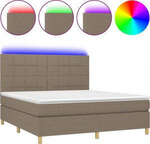 vidaXL vidaXL Łóżko kontynentalne z materacem, taupe, 160x200 cm, tkanina 2
