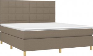 vidaXL vidaXL Łóżko kontynentalne z materacem, taupe, 160x200 cm, tkanina 3
