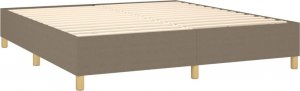 vidaXL vidaXL Łóżko kontynentalne z materacem, taupe, 160x200 cm, tkanina 5