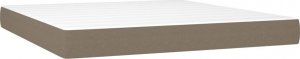 vidaXL vidaXL Łóżko kontynentalne z materacem, taupe, 160x200 cm, tkanina 6