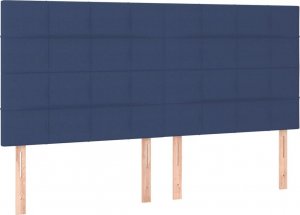 vidaXL vidaXL Łóżko kontynentalne z materacem, niebieskie 180x200 cm, tkanina 7