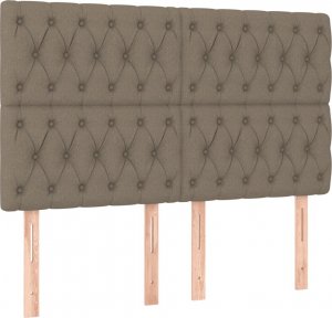 vidaXL vidaXL Łóżko kontynentalne z materacem, taupe, 160x200 cm, tkanina 7