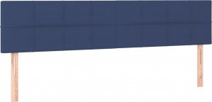 vidaXL vidaXL Łóżko kontynentalne z materacem, niebieskie 160x200 cm, tkanina 7