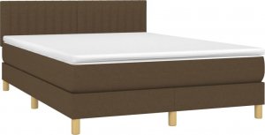 vidaXL vidaXL Łóżko kontynentalne z materacem, brązowe, 140x190 cm, tkanina 4