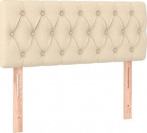 vidaXL vidaXL Łóżko kontynentalne z materacem, kremowe, 90x190 cm, tkanina 7