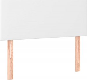 vidaXL vidaXL Łóżko kontynentalne z materacem i LED, biała ekoskóra 90x200 cm 7