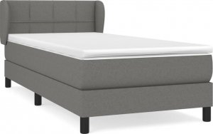 vidaXL vidaXL Łóżko kontynentalne z materacem, ciemnoszara tkanina 90x190 cm 2