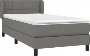 vidaXL vidaXL Łóżko kontynentalne z materacem, ciemnoszara tkanina 90x190 cm 3