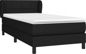 vidaXL vidaXL Łóżko kontynentalne z materacem, czarne, tkanina 90x190 cm 3