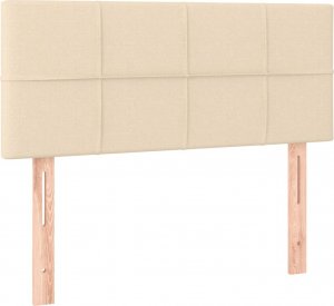 vidaXL vidaXL Łóżko kontynentalne z materacem, kremowe, tkanina, 90x190 cm 6