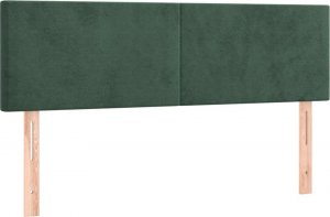 vidaXL vidaXL Łóżko kontynentalne z materacem i LED zielony aksamit 140x200cm 7