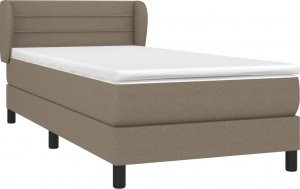 vidaXL vidaXL Łóżko kontynentalne z materacem, taupe, tkanina, 80x200 cm 3