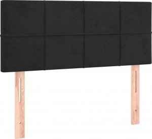 vidaXL vidaXL Łóżko kontynentalne z materacem i LED, czarny aksamit 100x200cm 7