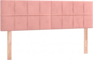 vidaXL vidaXL Łóżko kontynentalne z materacem i LED, różowy aksamit 140x200cm 7