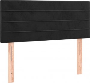 vidaXL vidaXL Łóżko kontynentalne z materacem i LED, czarny aksamit 90x200 cm 7