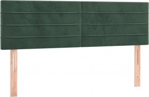 vidaXL vidaXL Łóżko kontynentalne z materacem i LED zielony aksamit 140x200cm 7